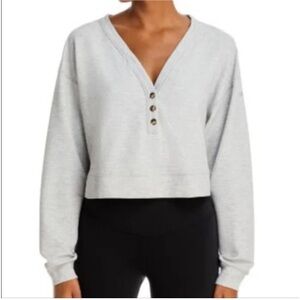 ALO Yoga Light Gray V-Neck Sweatshirt